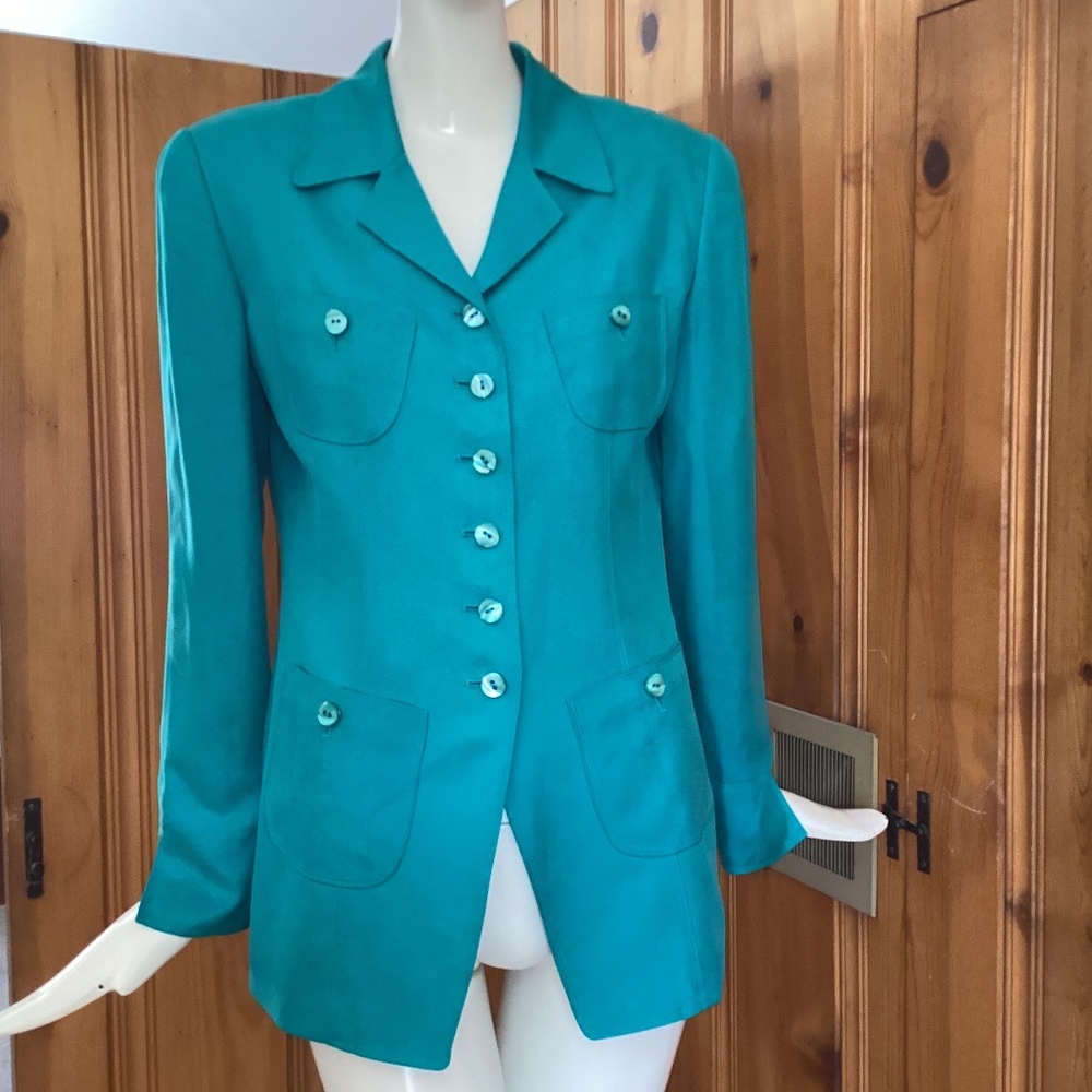 Dana Buchman Turquoise Silk Jacket